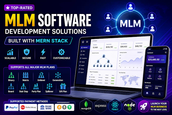 design a custom MLM website secure and fast performance using mern stack