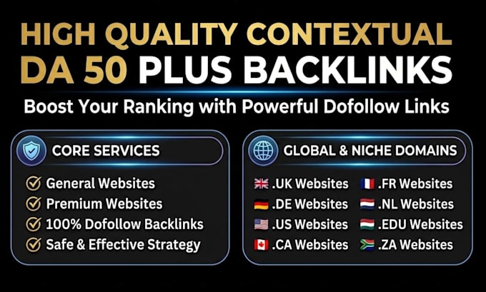 create high quality da 50 plus contextual backlinks for SEO ranking