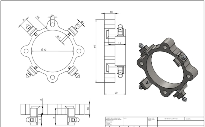 create your simple part in solidworks