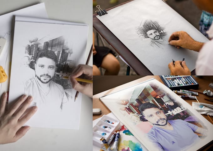 make sketch of your images using digital pencil or pen art