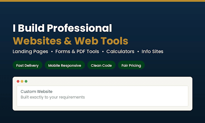 build a professional HTML website, form generator,