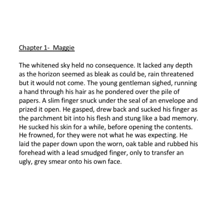 create a high quality 500 word story opening for you