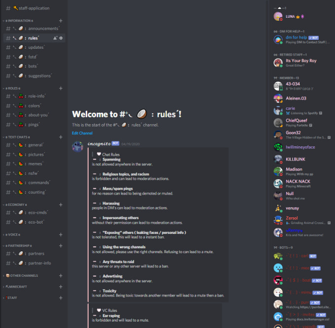 Create a very professional and neat discord server by Luna41 | Fiverr