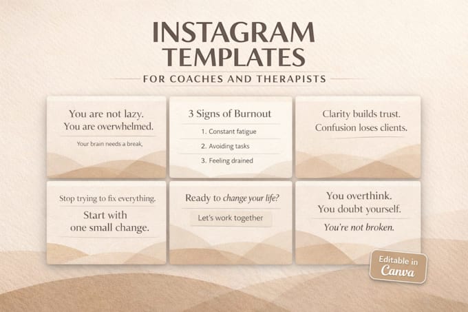 create instagram canva templates for coaches and therapists