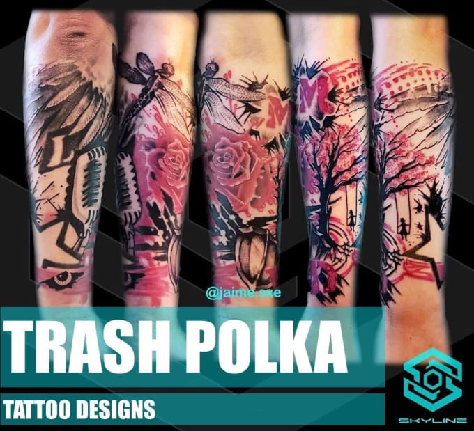 Top 101 Trash Polka Tattoo Ideas 2021 Inspiration Guide  Trash polka  tattoo Trash polka tattoo designs Trash polka