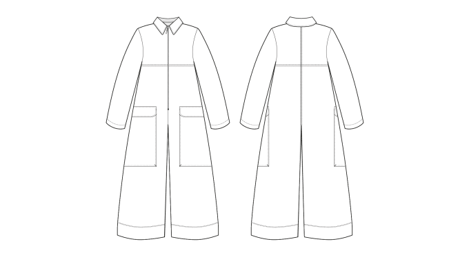 Working drawing fashion top