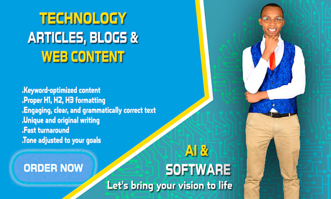 write SEO tech blog posts and website content about ai or software