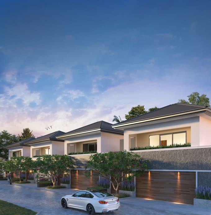 create 3d model and render exterior architecture visuals
