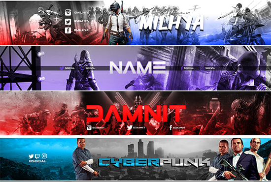 design a gaming youtube banner within 5 hours