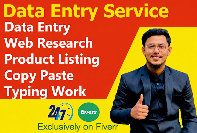 do data entry, copy paste, typing, pdf to excel, email leads, and data scraping