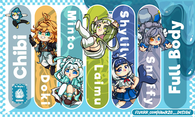 create custom cute chibi emotes full body