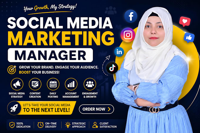 be your social media marketing manager, grow your brand with my strategy