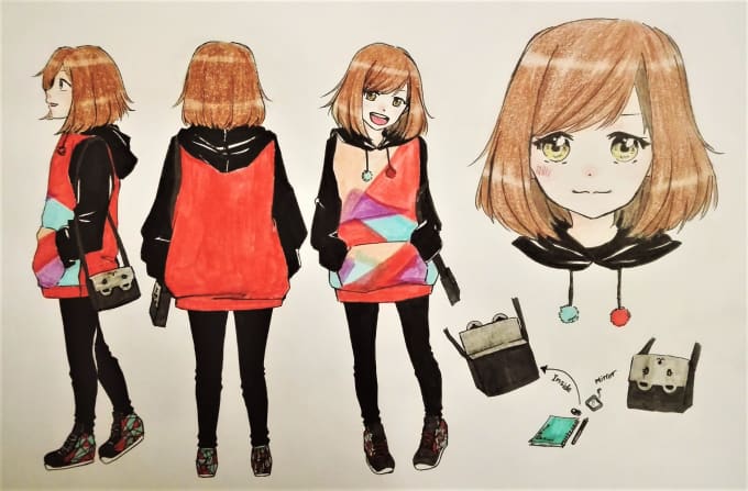 Draw A Character Sheet In Anime Style By Zikra0 Fiverr