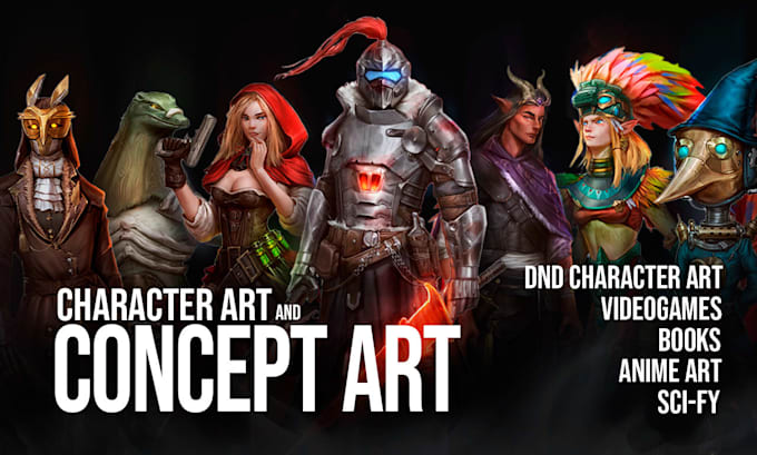 paint character concept art and illustration for you