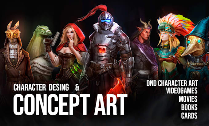 paint character concept art and illustration for you