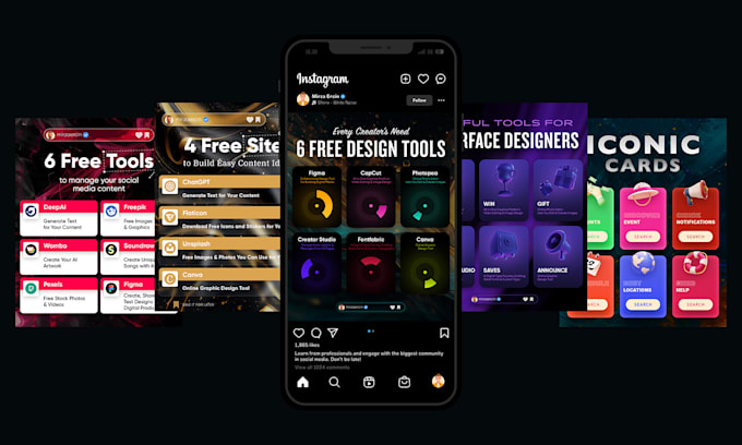 create social media posts and web banners