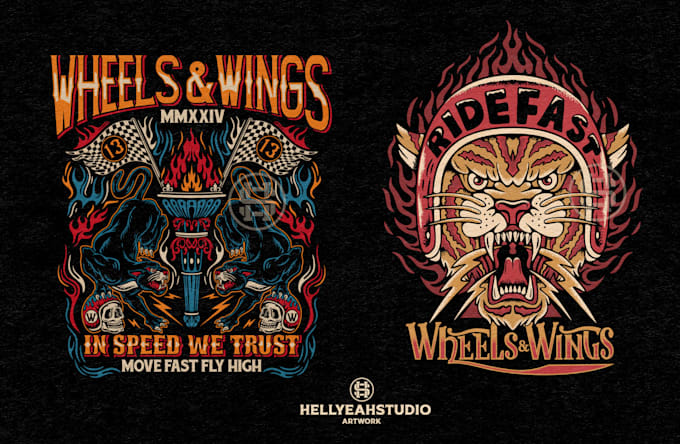 draw  custom art illustration  motorcycle t shirt