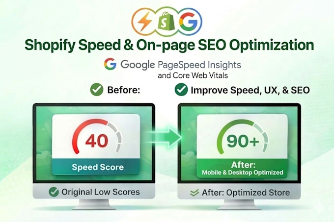 do shopify speed optimization and complete on page SEO