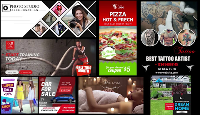 do professional video or GIF web banners, headers, ads, covers
