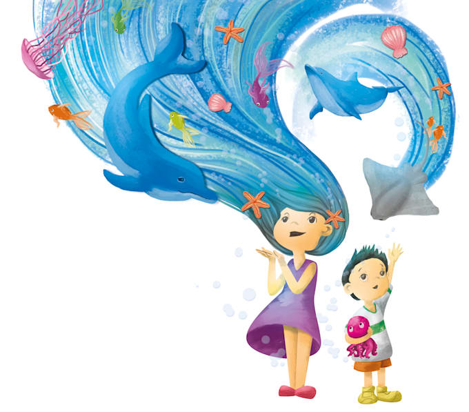create unique colorful illustrations for your children book