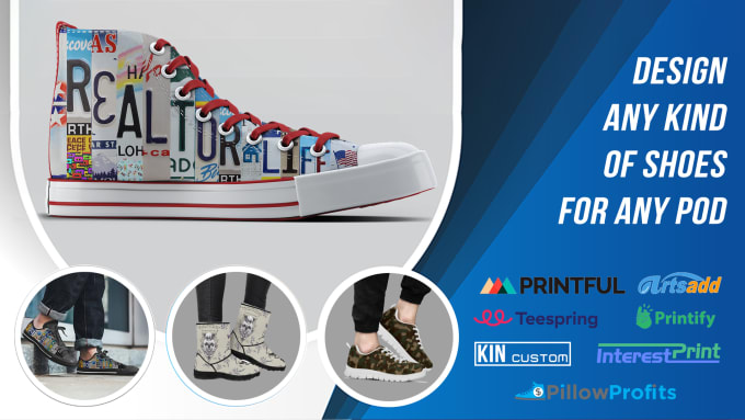 Customizable Design Templates for trendy shoes and sneaker of any pod