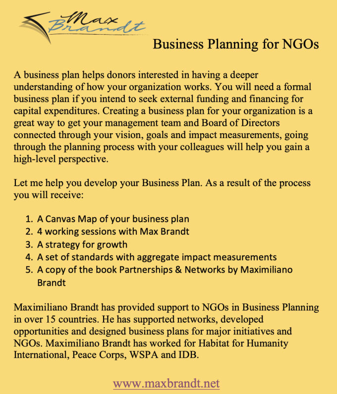 charity business plan