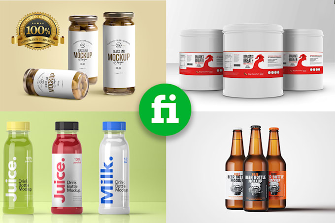 design  product label, packaging, with the mockup