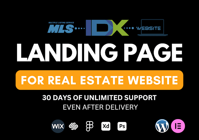 real estate landing page design with mls idx on squarespace wix wordpress