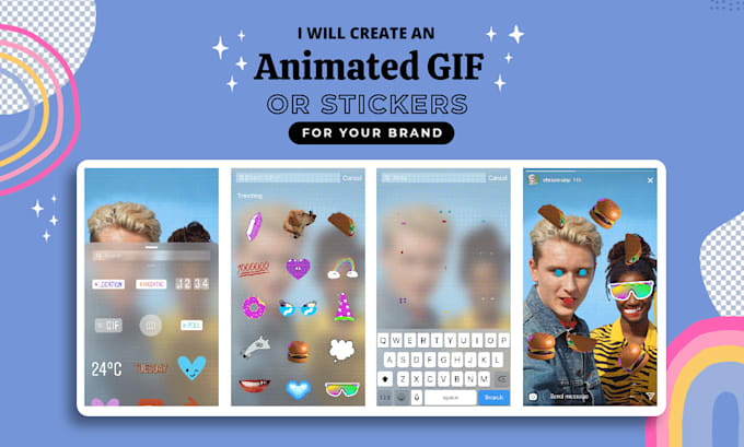 create an animated GIF or instagram sticker