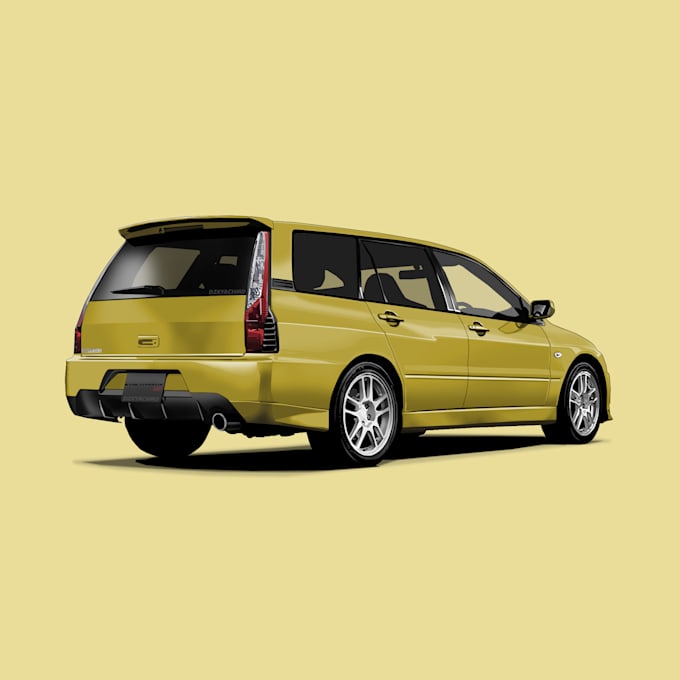 create highly detailed vector or vexel car illustration