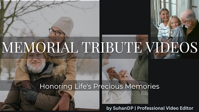 create a heartfelt memorial tribute photo slideshow video