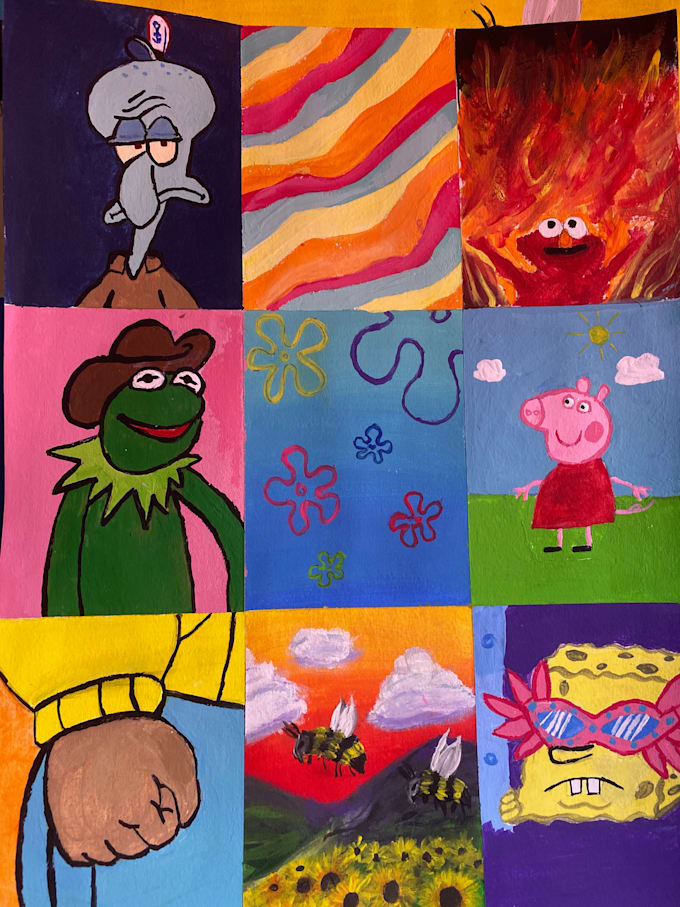 Paint you a cartoon meme by Chloepalm Fiverr