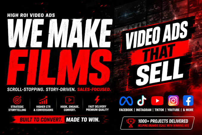 create facebook and instagram ads, tiktok video ads, and promotional video ads