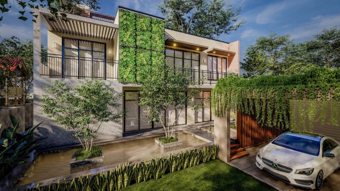 design your garden, backyard, terrace , deck 3d realistic