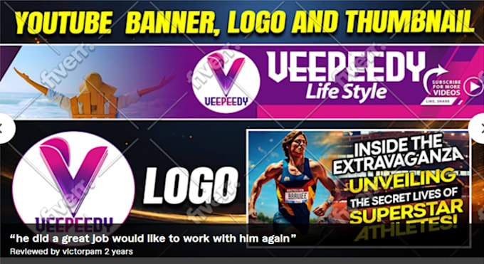 Design a youtube banner, thumbnails, and logo for your channel by ...