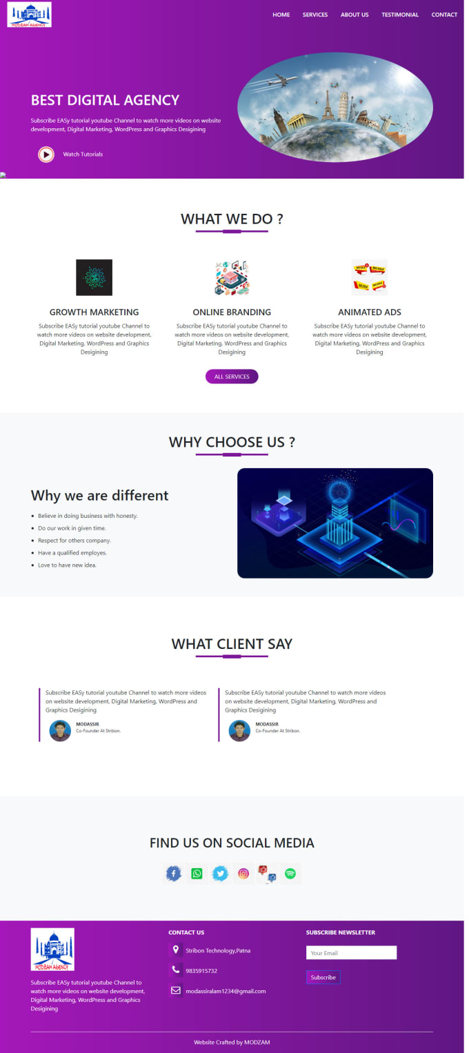 Make website using html css and java script by Modalam | Fiverr