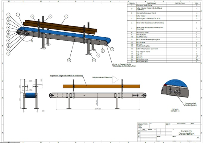 do 2d drawing,3d cad modeling,3d rendering using solidworks