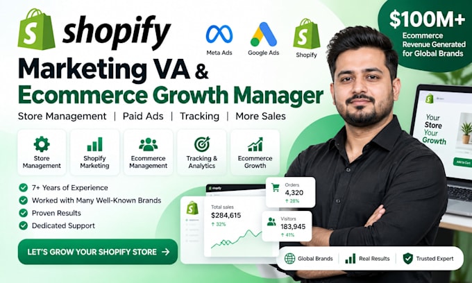 be your shopify marketing VA and ecommerce growth expert