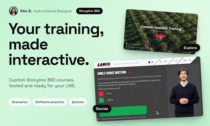 create a custom interactive scorm course in articulate storyline 360
