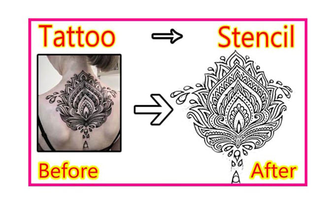 Review! I will convert your tattoo into stencil,vector,sketch with manipulation  for $30