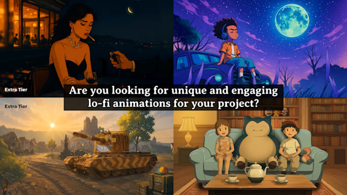 draw lofi stream overlays, emotes for twitch or youtube