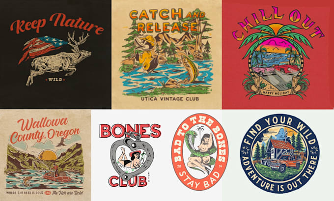 design a logo vintage, clothing brand, merch etc