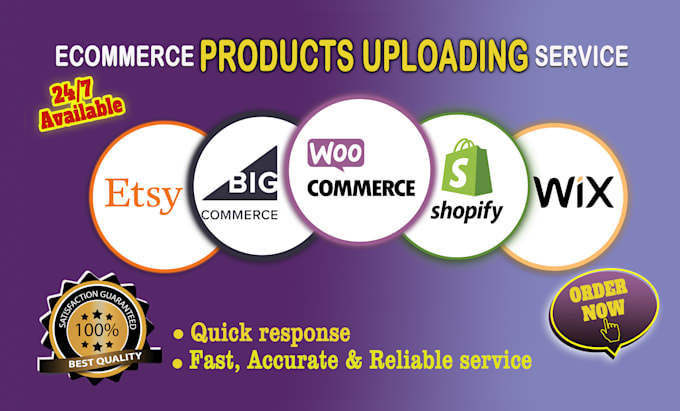 upload products to your shopify, wix, woocommerce, bigcommerce, etsy store