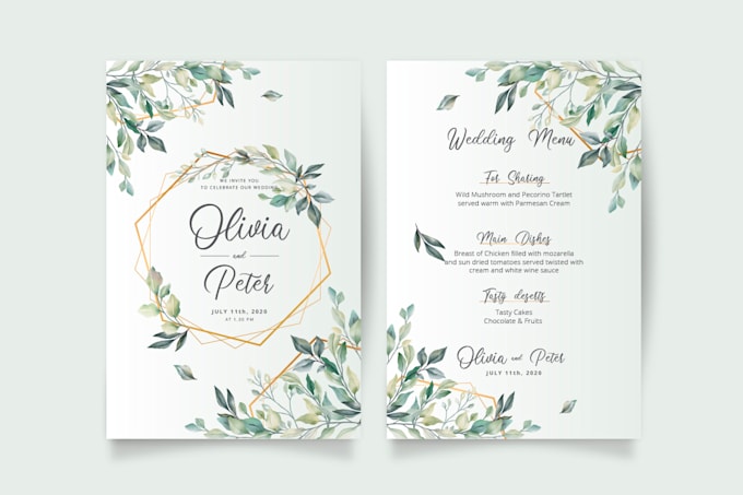 floral wedding invitation