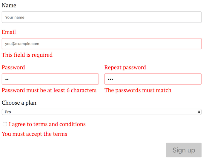 Create forms with validation in html css and javascript by ...