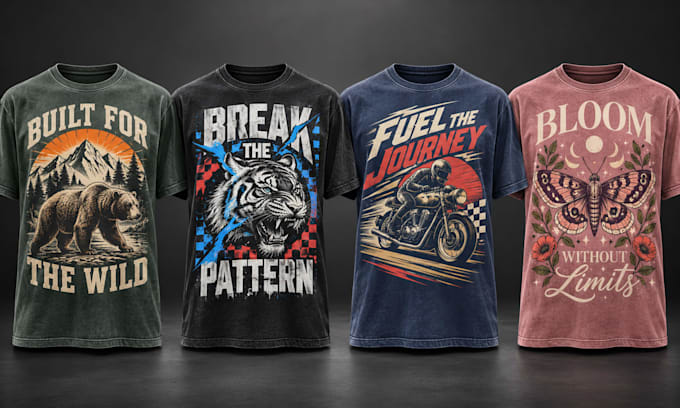 design detailed vintage retro t shirt artwork for apparel and merch