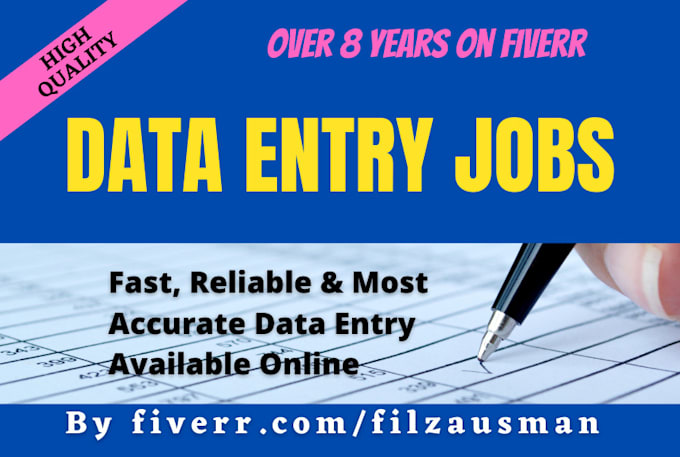 do fast reliable and most accurate data entry jobs