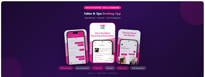 build a salon, spa or barber booking mobile app in react native for ios android