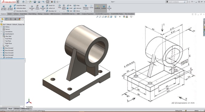 Do 2d drawing and 3d modeling using solidworks and inventor by ...