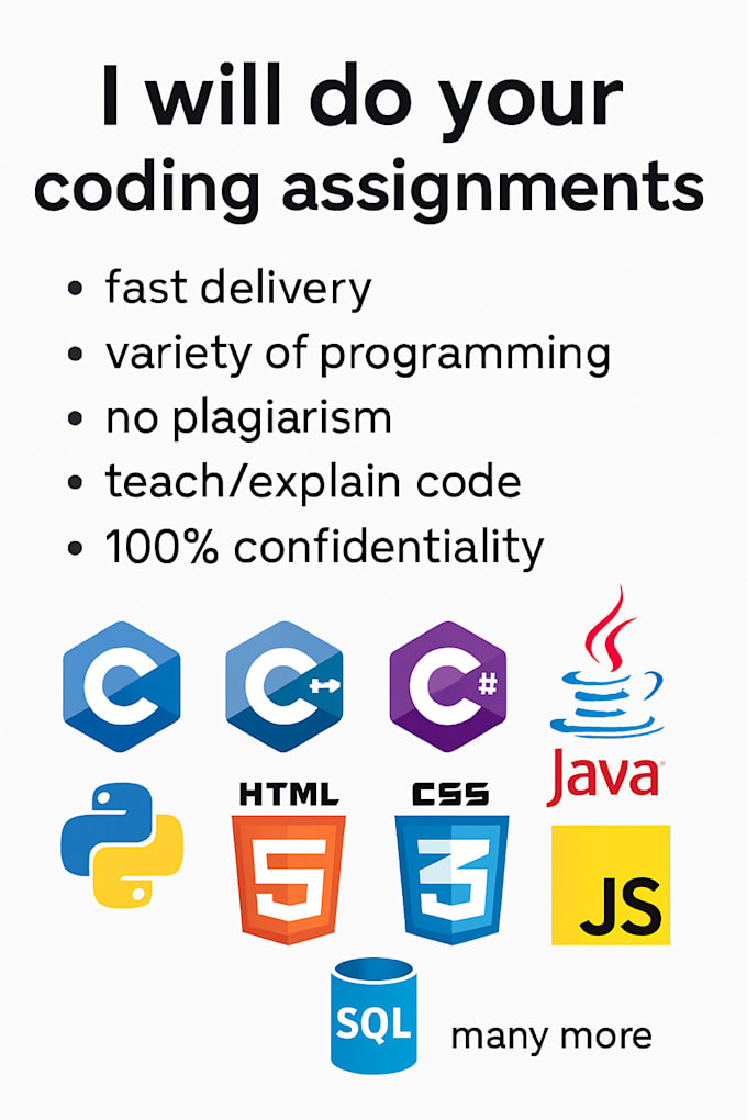 your coding assignments in c, java, python and more